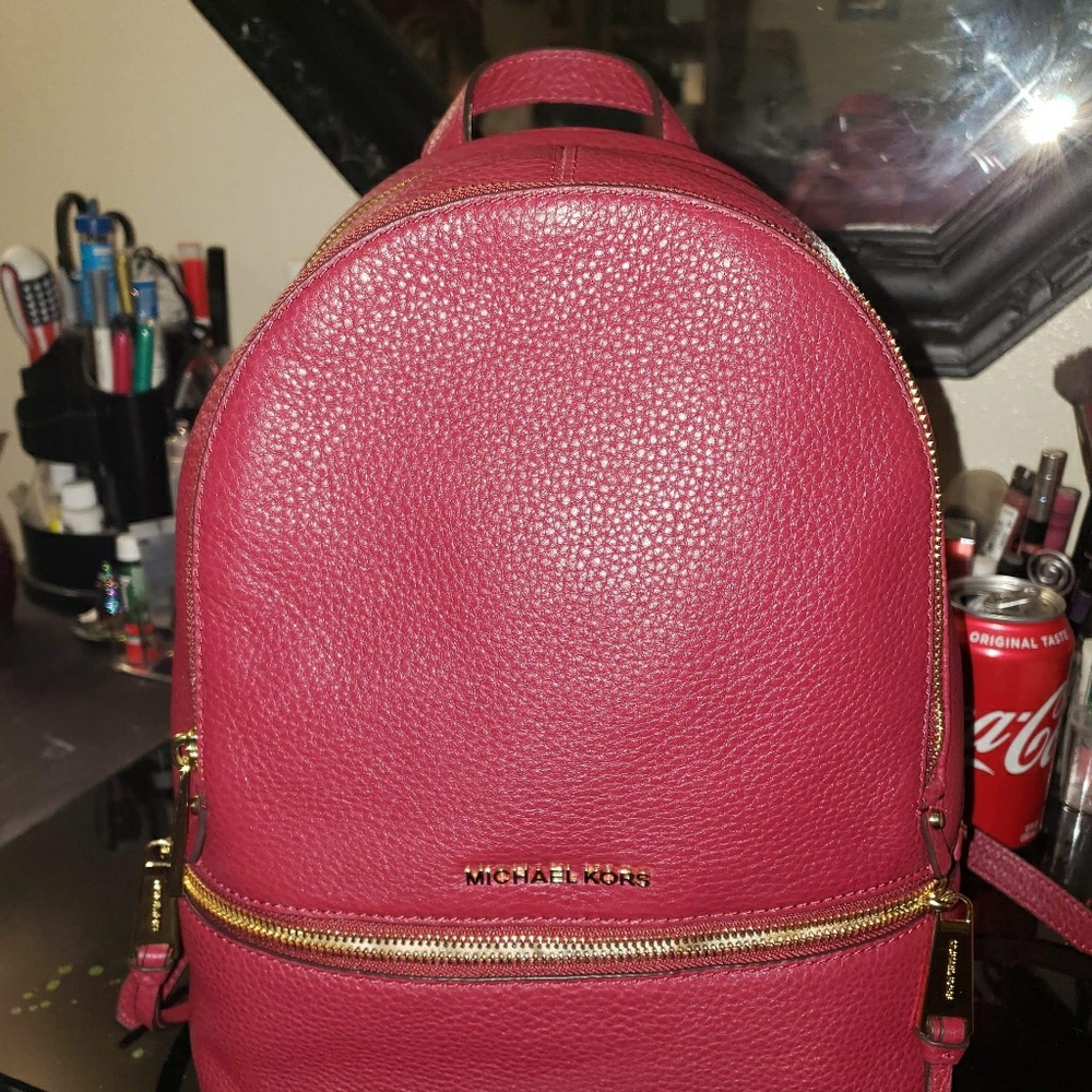 Red Michael Kors Kelsey Backpack